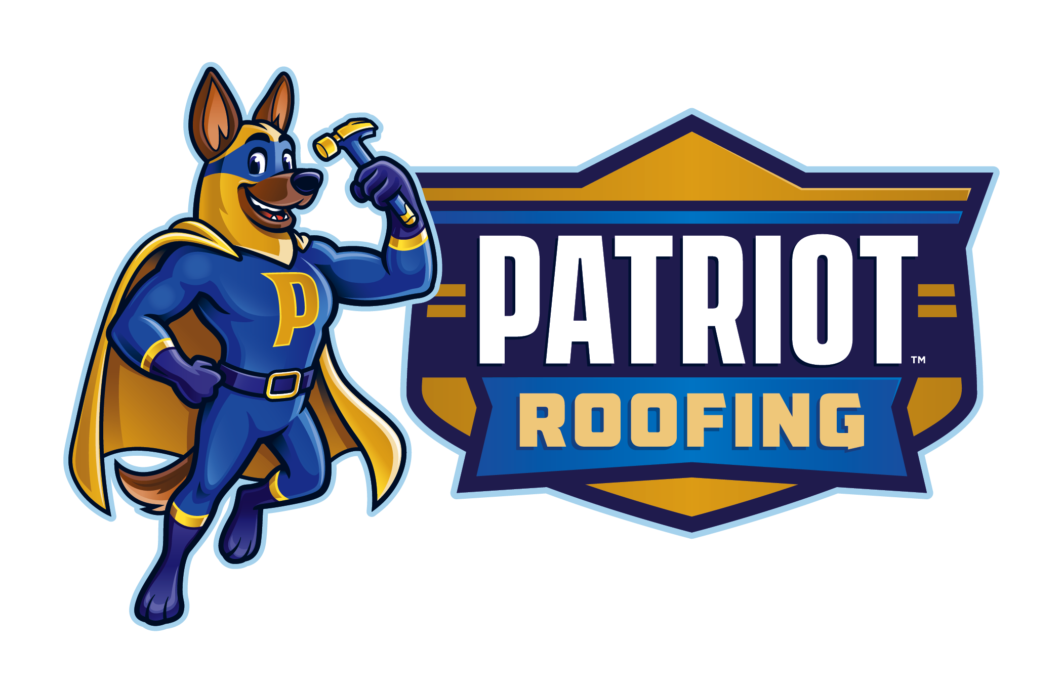 Patriot Roofing and Restoration brand logo.