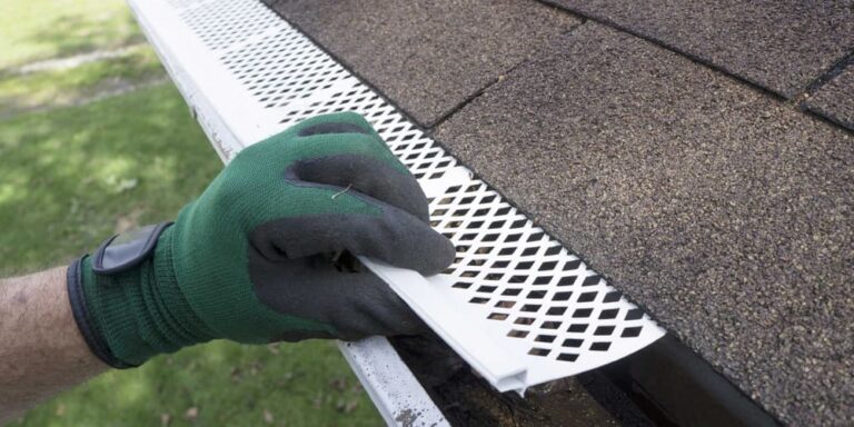 gutter guards installed on home in Central Arkansas with clean gutters