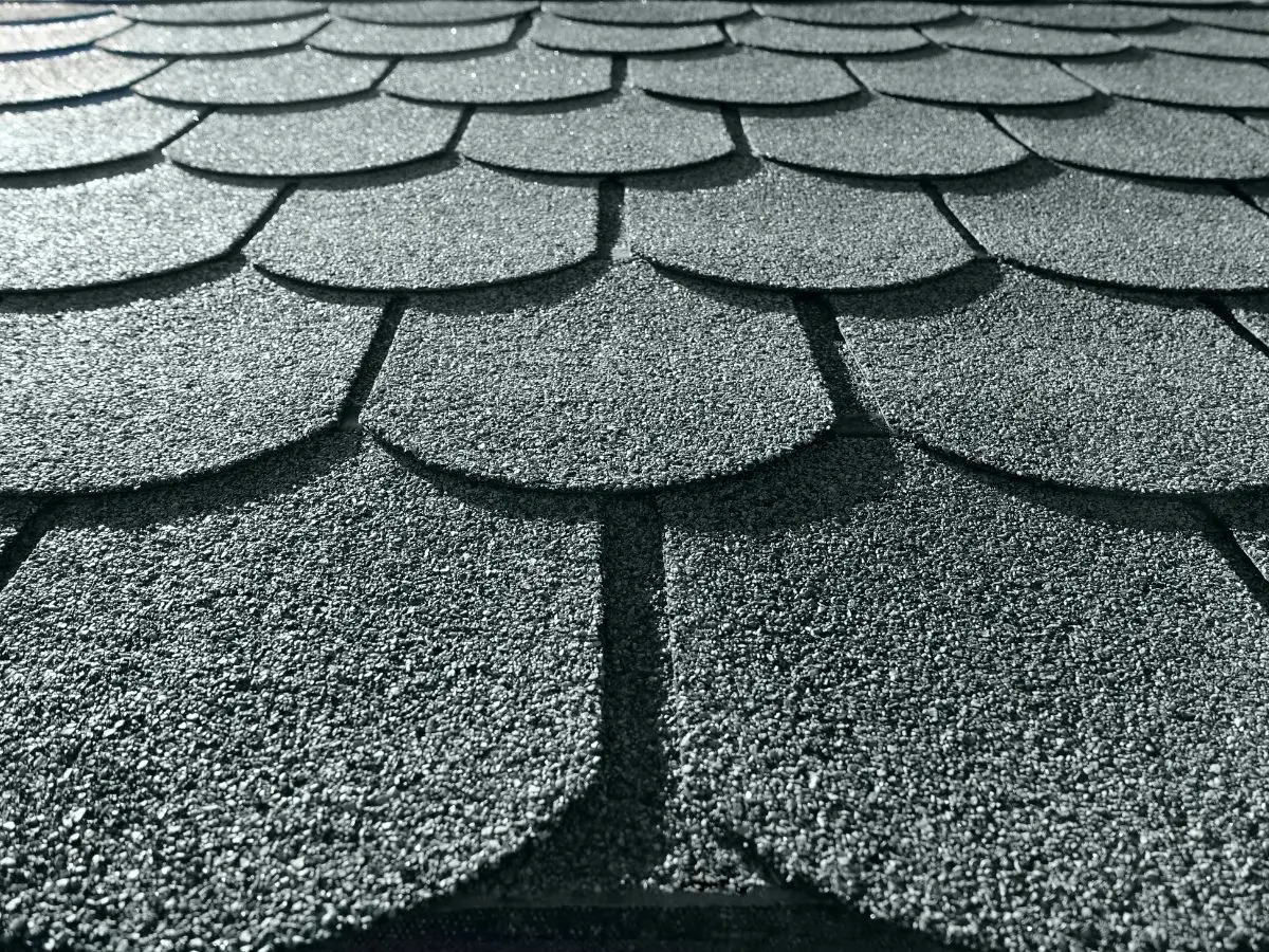 Close-up view of a layered architectural shingles roof